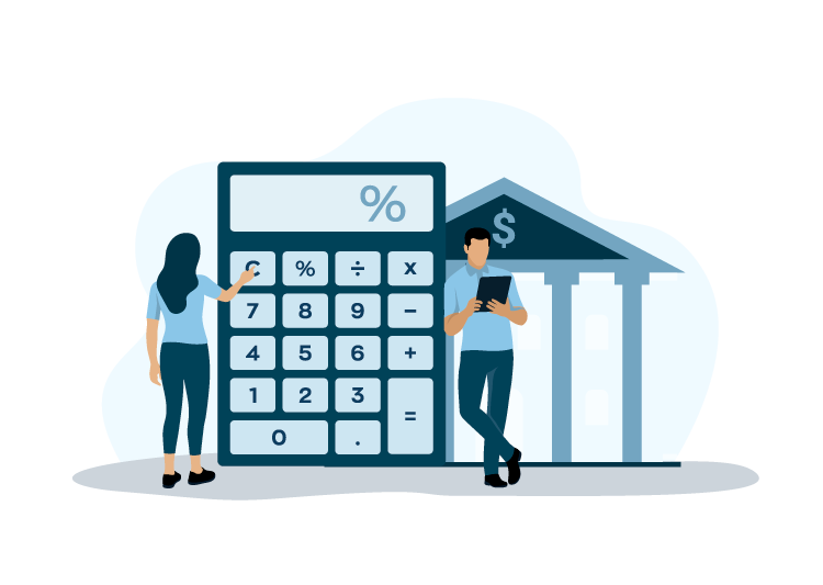 Professionals calculating commercial loans